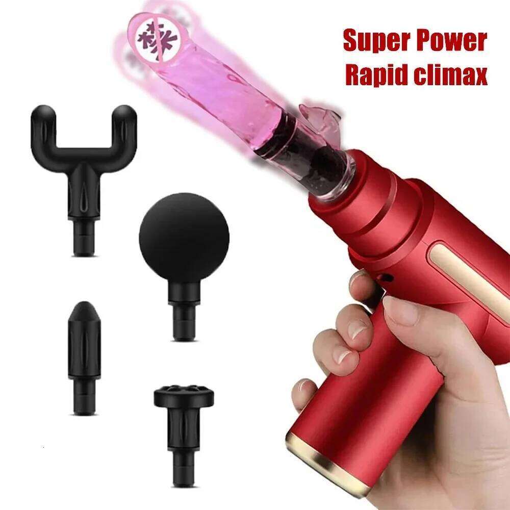 Portable Fascial Massage Gun Machines For Woman Automatic Dildo Vibrator Female Masturbator Enhance Pleasure Adult Sex Toys W260305