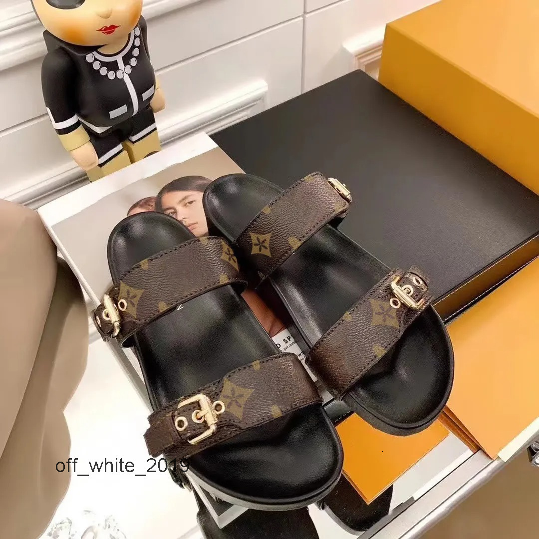 Bom Dia Genuine Leather sandal Slipper Casual Shoe summer beach gladiator Mules h louisvuittion louisvuinton louis vuittons louievuitton vuittonshoes lvs XHC3