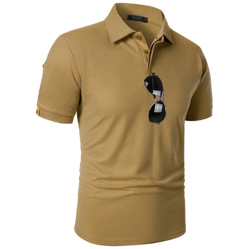 Summer Mens Short Sleeve Polo Shirt Sports Tennis TShirt MoistureWicking Shirts Breathable Button Streetwear Oversized T 260302
