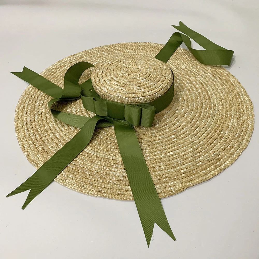 Womens Big Brim Wheat Straw Sun Hat Brim Ribbon Bow Layies Beach Hat Raffia Straw Hat wide brim hat womens hats fashionable 260228