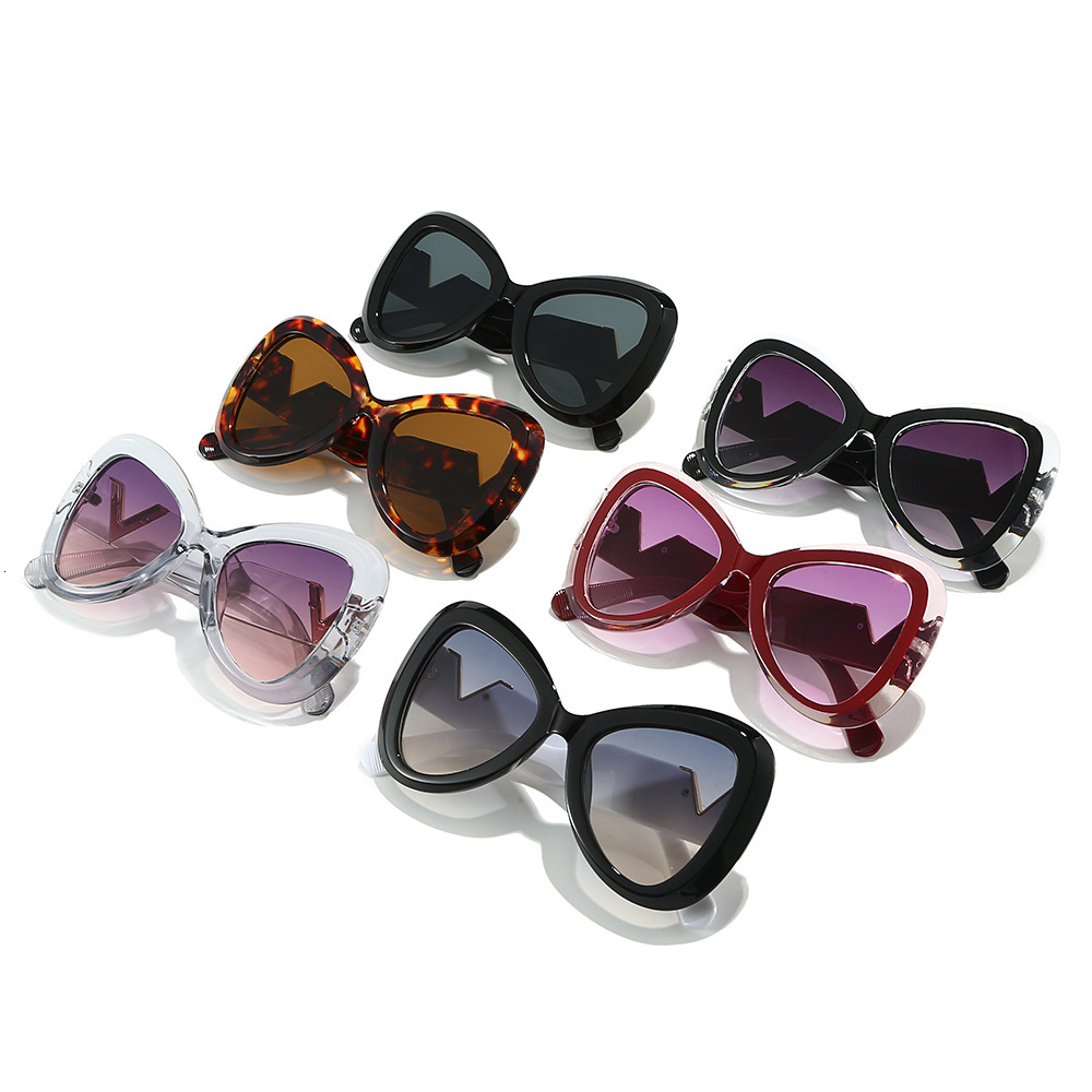 25 new stylish sunglasses for women, high-end, face-slimming, UV protection, large frame, retro cat-eye polarized glasses