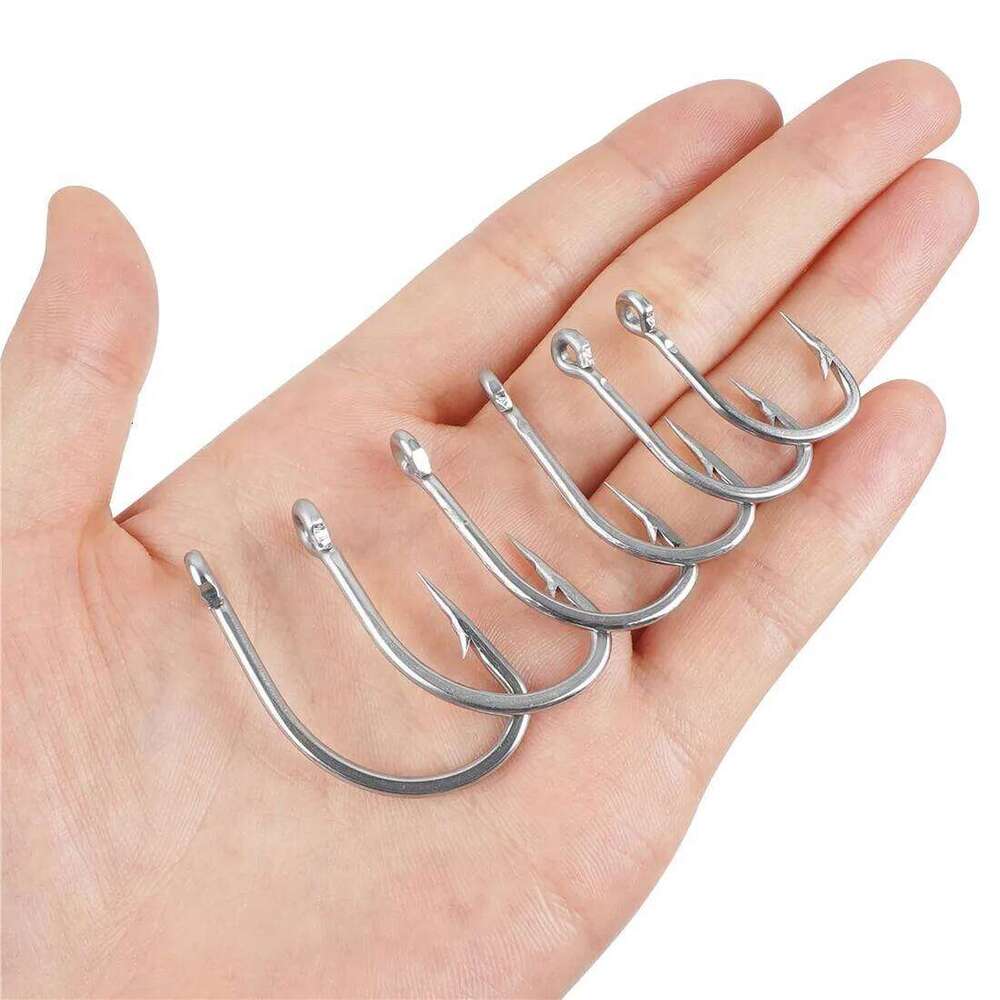 15Pcs Stainless steel Fishing Saltwater Circle Hooks Sharp Barbed Live bait fishhooks Crank Carp fishing hooks Tackle tool S260305