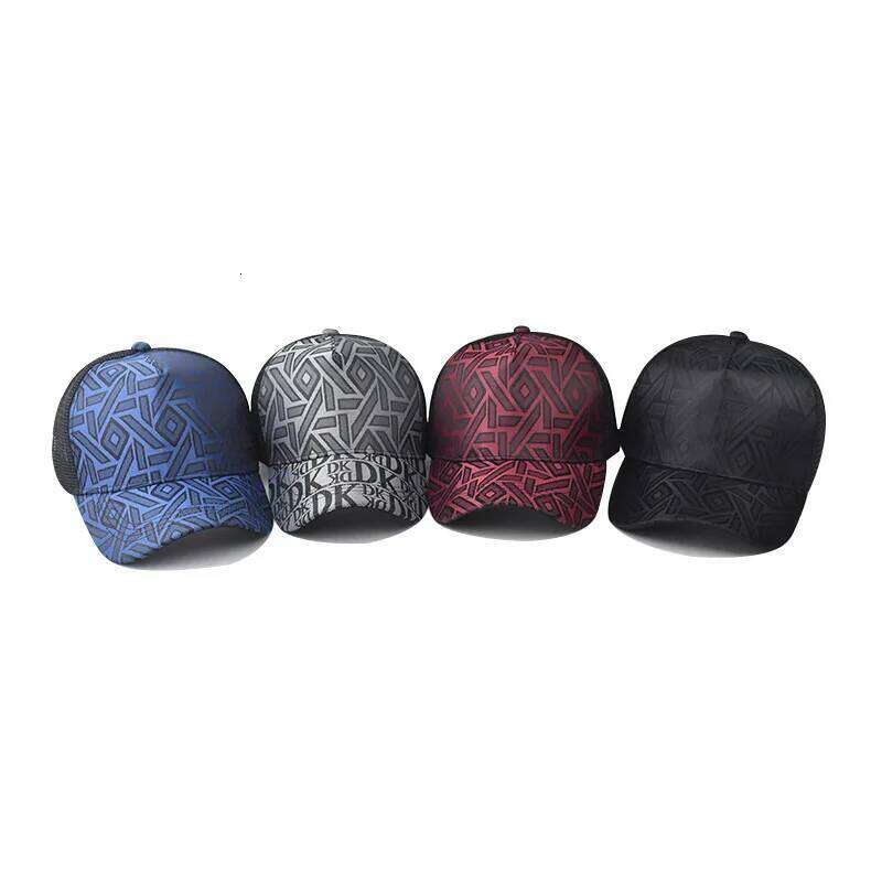 54-60Cm Adjustable New Thousand Birds Rhombus Baseball Men's and Women's Cap Plaid Fashion Black Flat Brim Hat Y260304