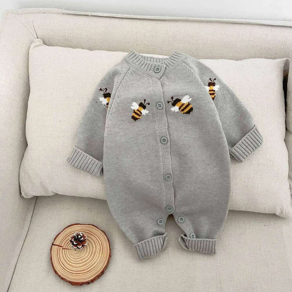 Newborn Baby Kitted Sweaters Boys Girls Warm Romper Autumn Winter climbing Clothes 2025 Cute Cartoon Jumpsuit 0-2T Z260306