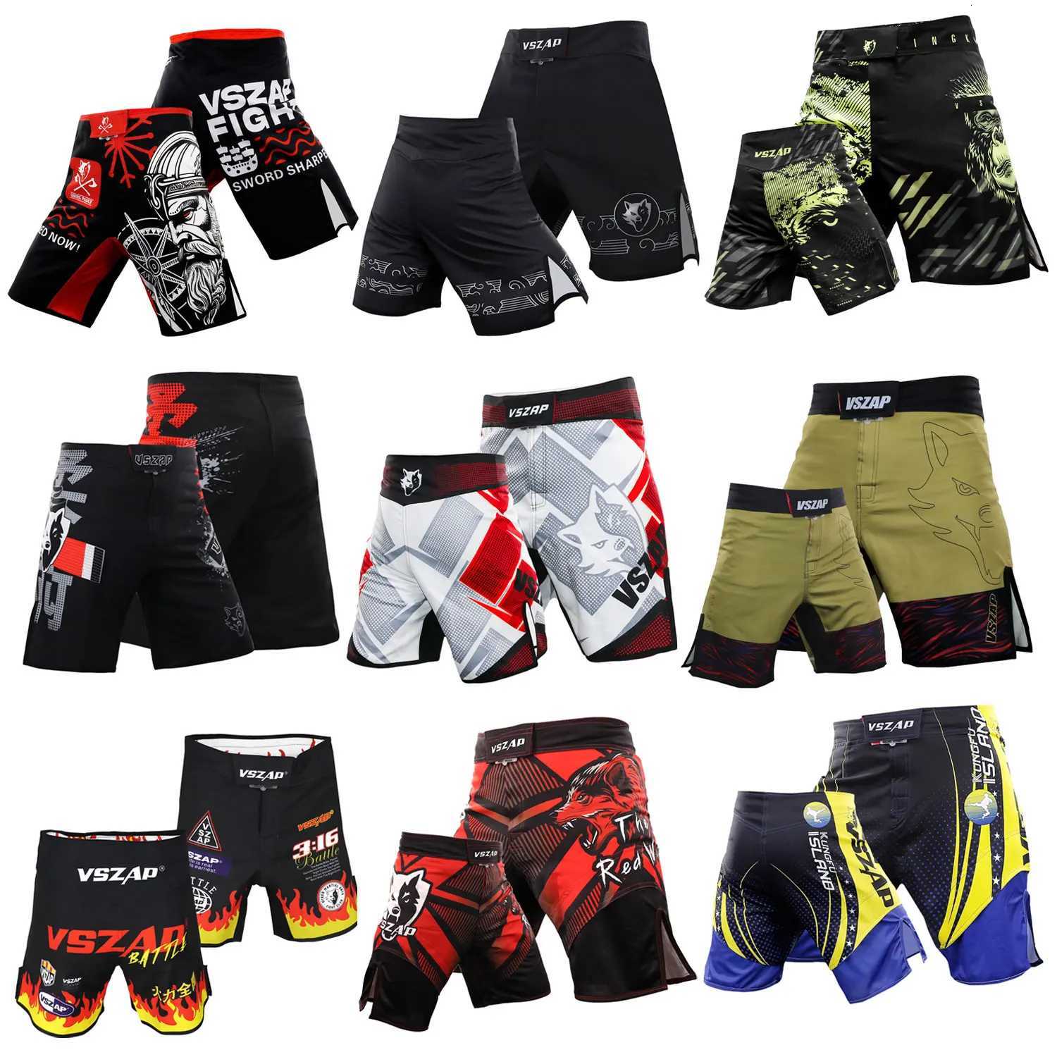 VSZAP Sports Casual Running Mens Large Size Wear-resistant American Fighting Jiu-Jitsu Training Boxing Muay Thai Shorts X260306