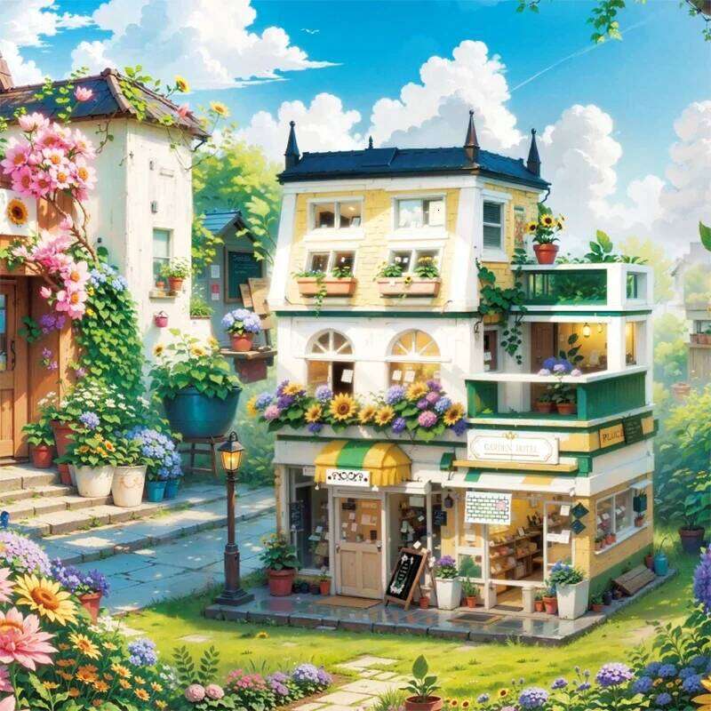 998PCS City Flower House Building Blocks Creative Plant Villa Model Bricks Desktop Decoration Diy Toy For Kids Holiday Gifts Z260305
