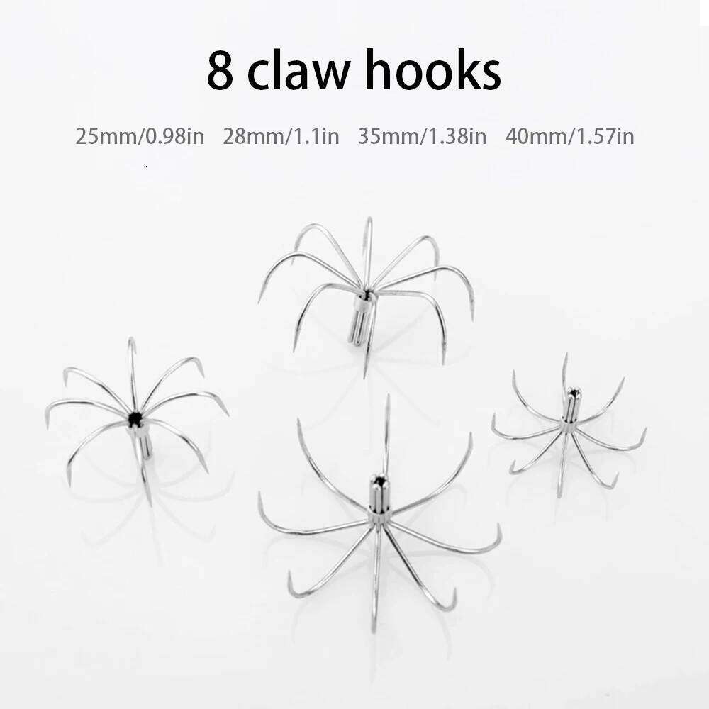 10 pcs stainless steel umbrella hooks, rabbits without barbs, 6 8 claws, squid hooks for sea fishing S260305