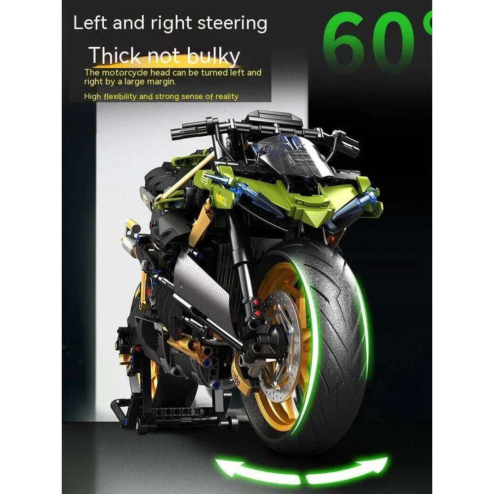 Moc 713800 High Tech City Sports Rapid Racing Motorcycle Motorbike Locomotive Modular Brick Model Building Blocks Boys Gifts Toy Z260305