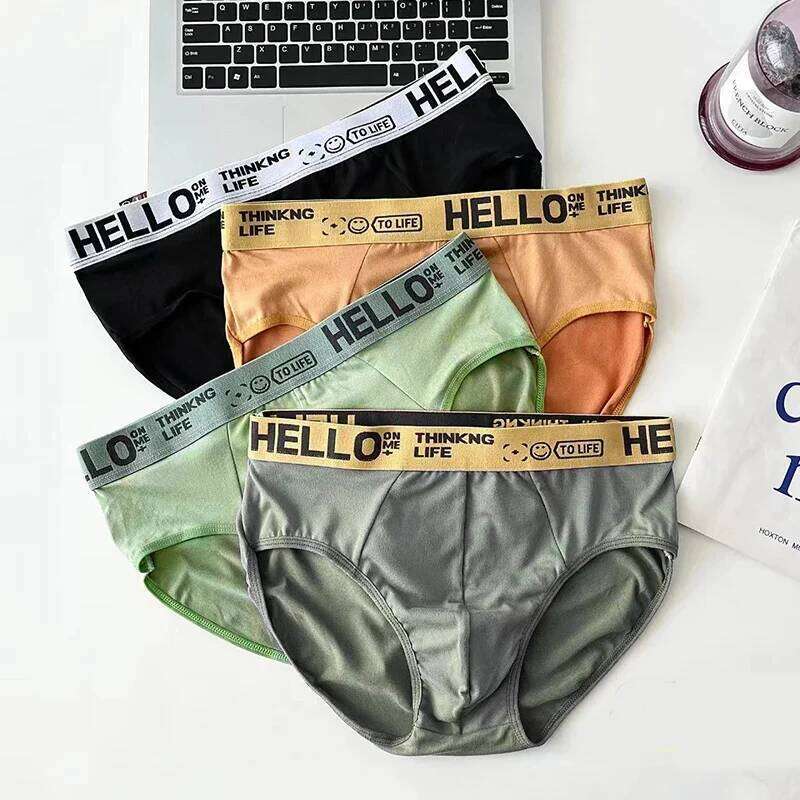 3Pcs/Lot Men's Underpants Soft Sports Personality Boxers Breathable Large Size Panties Briefs for Men Underwears