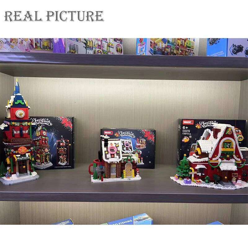 New City Creativity Winter Village ART House Model Building Blocks Bricks Kids Toys Christmas Gifts Z260305
