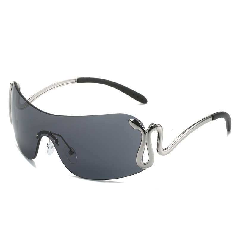 2026 New Designer European And American Integrated Sunglasses Unique Animal Snake Shaped Male And Female Sunglasses Y2K Convex Design Metal Sunglasses