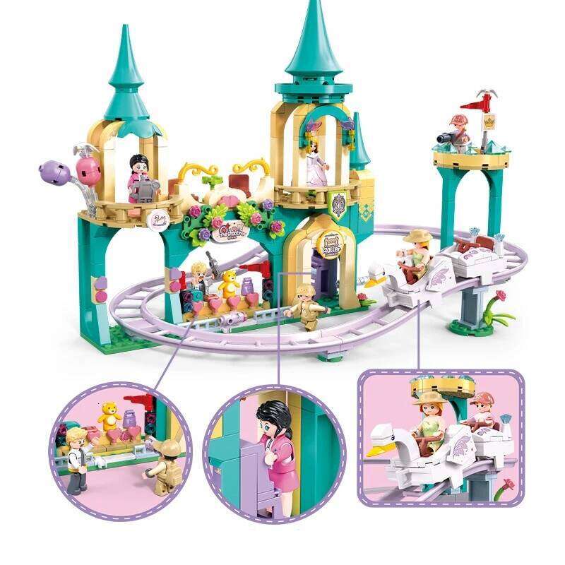 Sluban NEW Dream Princess World Amusement Park Ferris Wheel Castle Model Building Blocks Sets Educational Toys for Girls Gift Z260305