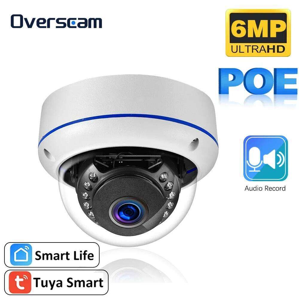 Tuya Smartlife 6MP Explosion-Proof POE Dome Outdoor Metal Shell IP Security Camera With Audio Record, Motion Detection 26W0306