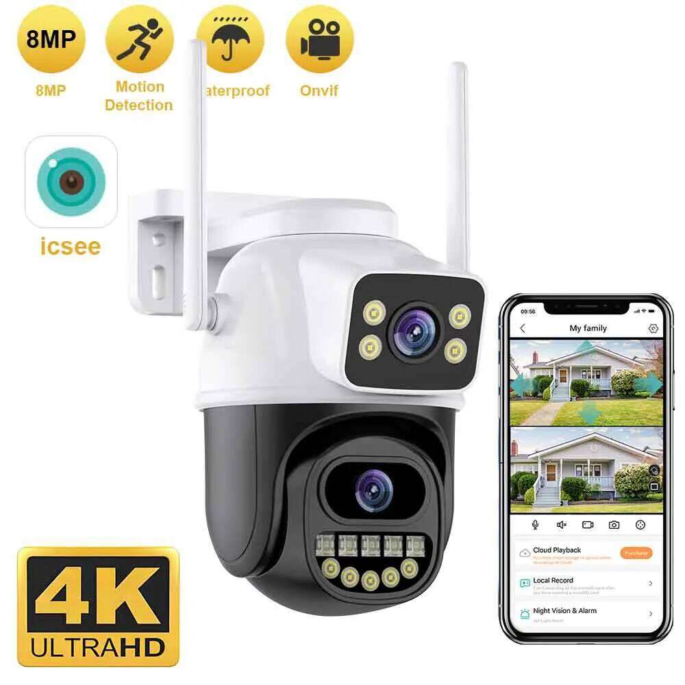 BELIA Dual Lens WiFi Surveillance Camera, 4X Digital Zoom, 4K 8MP AI Human Detect, , Outdoor Security PTZ IP Cameras 26W0306