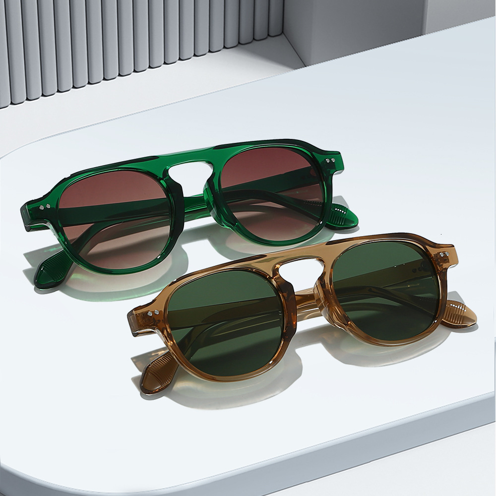 New vintage small round frame sunglasses, Korean version, natural look, face-slimming, fashionable sunglasses for men and women, UV protection, high-e
