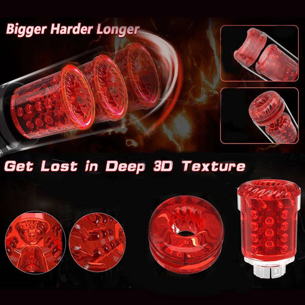 Automatic male Masturbator Pocket Cat 7 push Rotary vibration Suck Lick Stroking vacuum and LCD Screen Penis pump Adult toy W260305