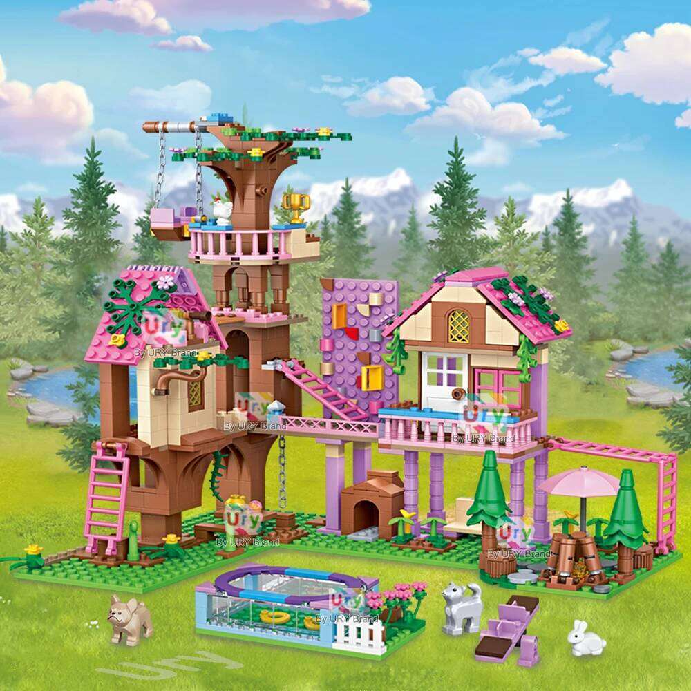 Friends City Tree House Summer Holiday Villa Castle Garden Swimming Pool Building Blocks Sets Figures DIY Toys for Girls Gifts Z260305