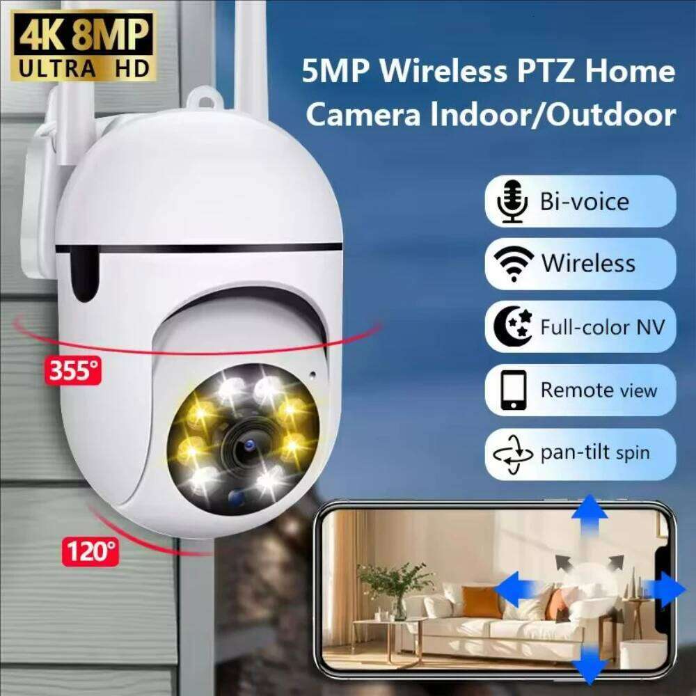 V360 pro 2K 5MP WiFi Camera CD CARD/2.4 Inch Screen Video Call Answer AI Detect Two Way Audio Color Night Vision 2MP Indoor 26W0306
