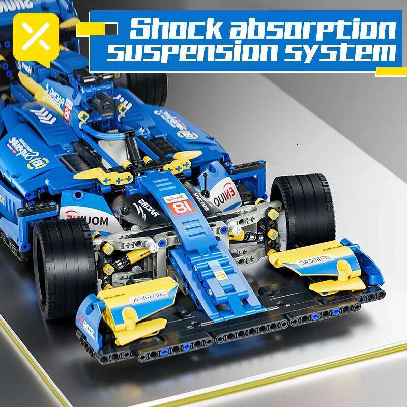 Toylinx 1:10 Building Racing Blocks Blue Desktop Decorations Collectible Model Car Kits Toy Festive Giving Gift No Box Z260305