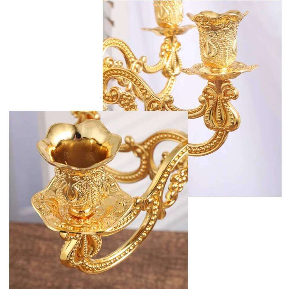 Nordic Style Retro Metal Holder, Light Luxury Relief Candle Vessel Decoration, Hotel Restaurant Exquisite Decoration XJ260305