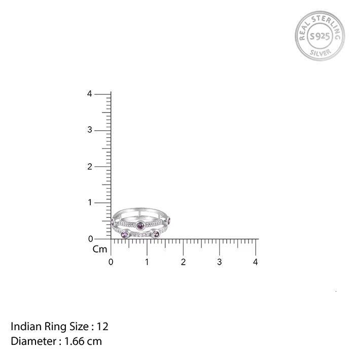 Fashionable Silver Sizzling Ring Stylish Modern Hip-Hop with Inlay Gemstone for Children Made of 925 Silver