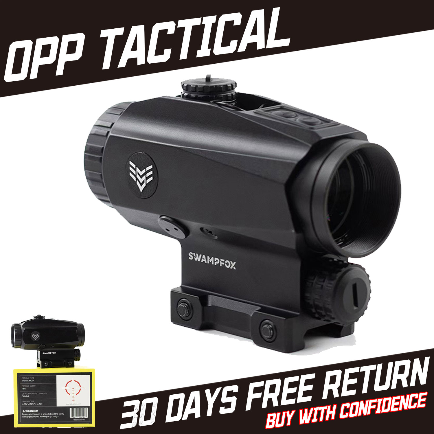 Swampfox Trihawk 3x30 Prism Scope Green Dot Sights BDC Reticle USA STOCK
