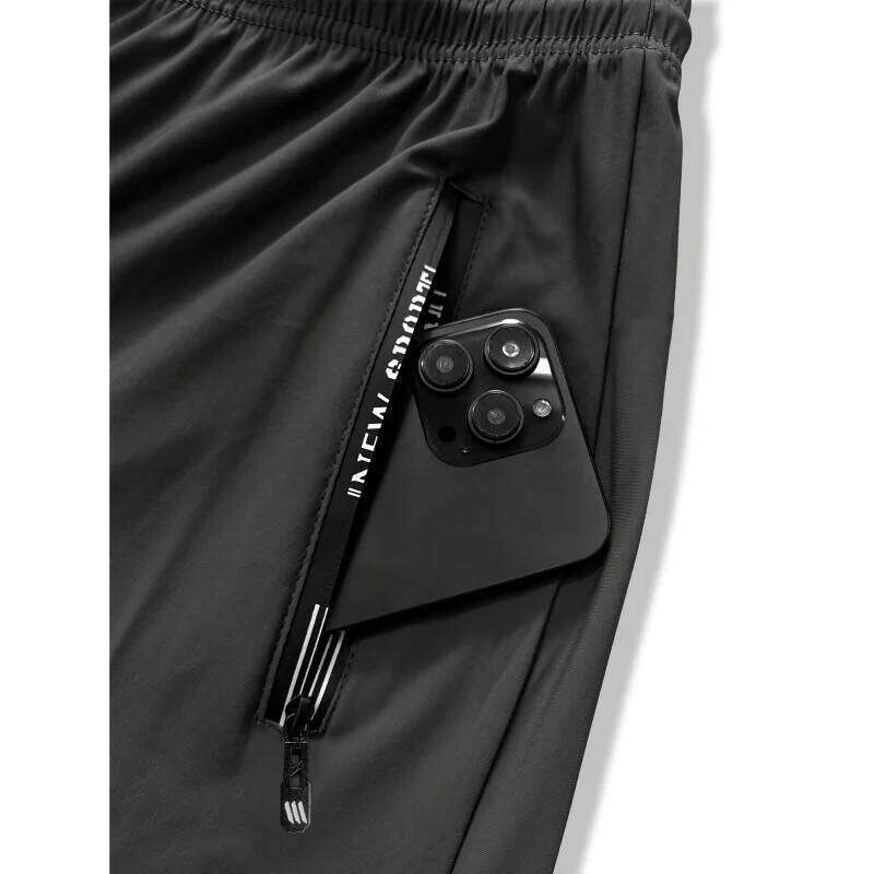 Sweatpants Man Fishing Men's High Stretch Ice Silk Jogging With Zipper Pockets Breathable Elastic Sports Pants Mens Gift