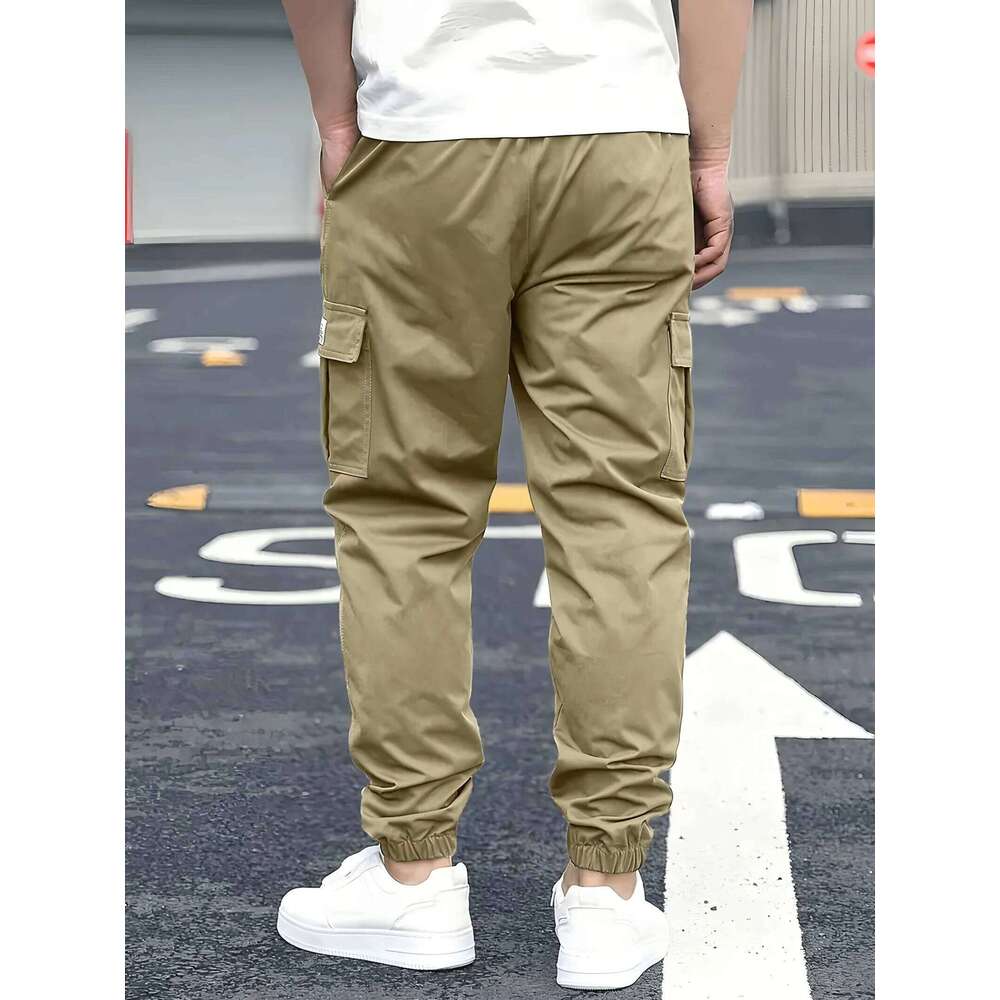 Men's Cargo Pants Sweatpants Outdoor Bunched Long Casual Autumn Multi-Pocket Durable Workwear Male Trousers