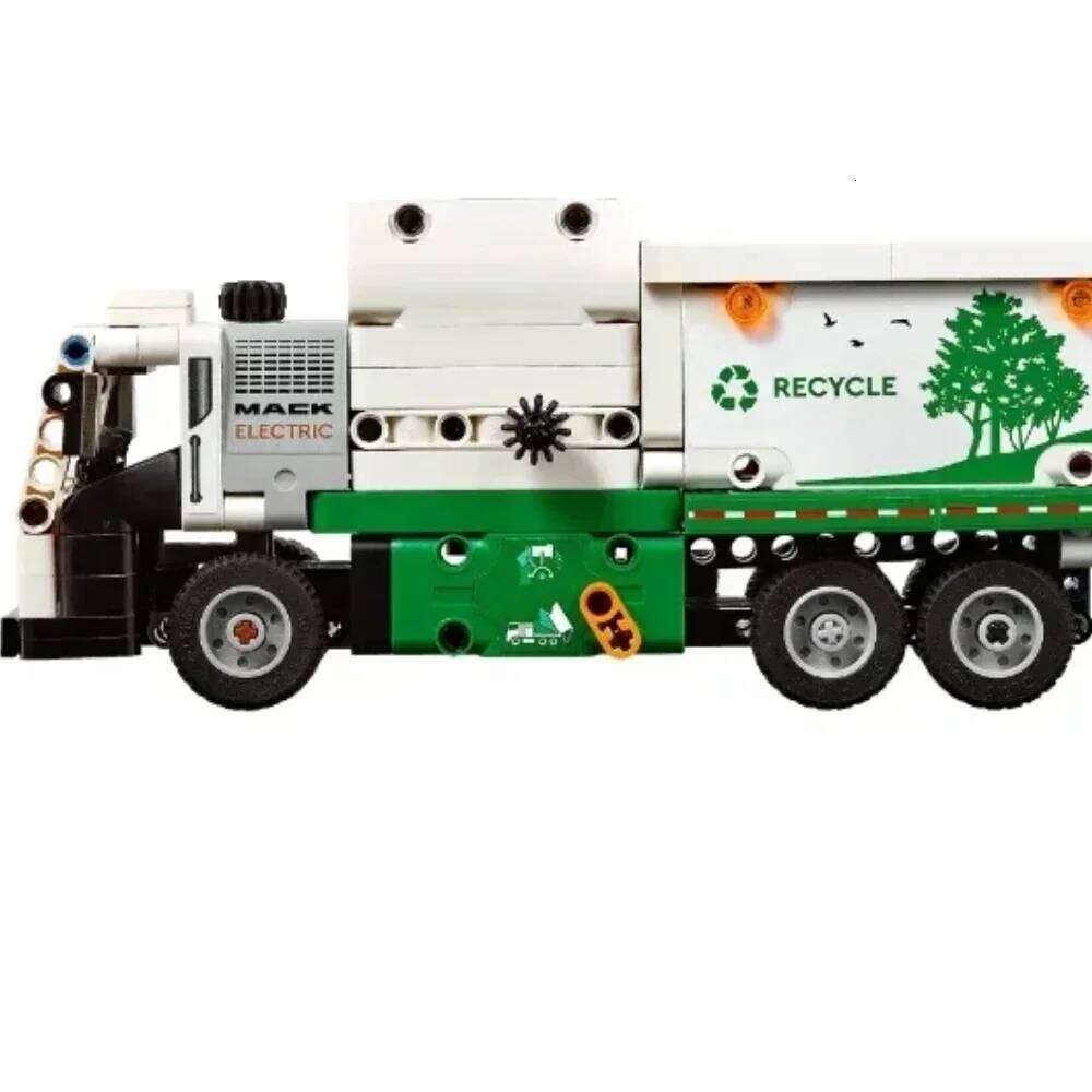 503PCS Technical Mack LR Electric Garbage Truck Building Blocks Assemble Bricks Toy Gift For Children Kids Z260305