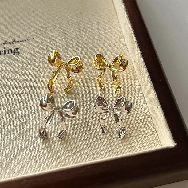 Sweet and Cool Style Bow Knot Earrings Womens Simple Elegant Jewelry Gifts Drop 260302