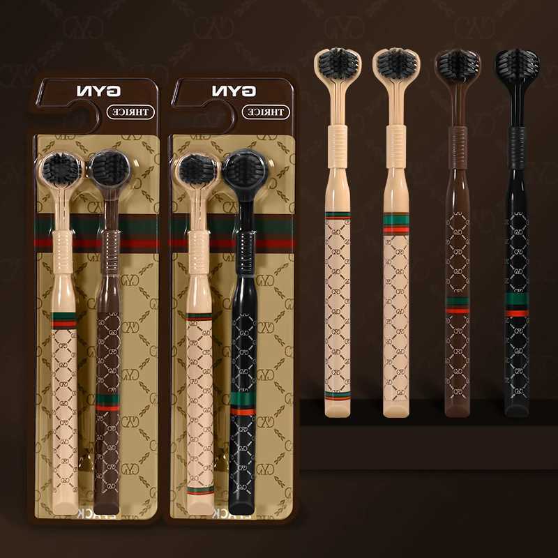 This 4-pack of wrapped, three-sided adult toothbrushes features soft bristles for efficient cleaning, making it the perfect family pack for daily use.