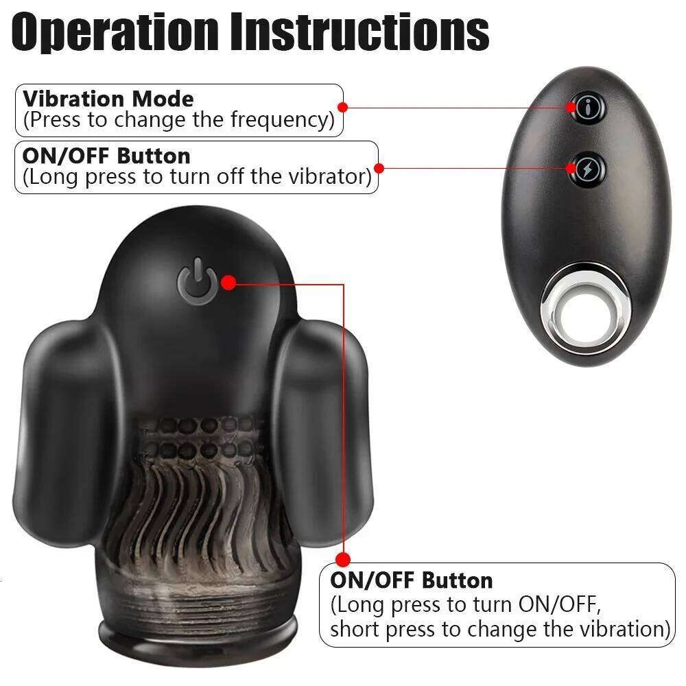 Glans Sucking Vibrator Remote Control Cock Enlarger Pump Delay Lasting Trainer, Fake Vagina Masturbator Male Pleasure Enhancer W260305