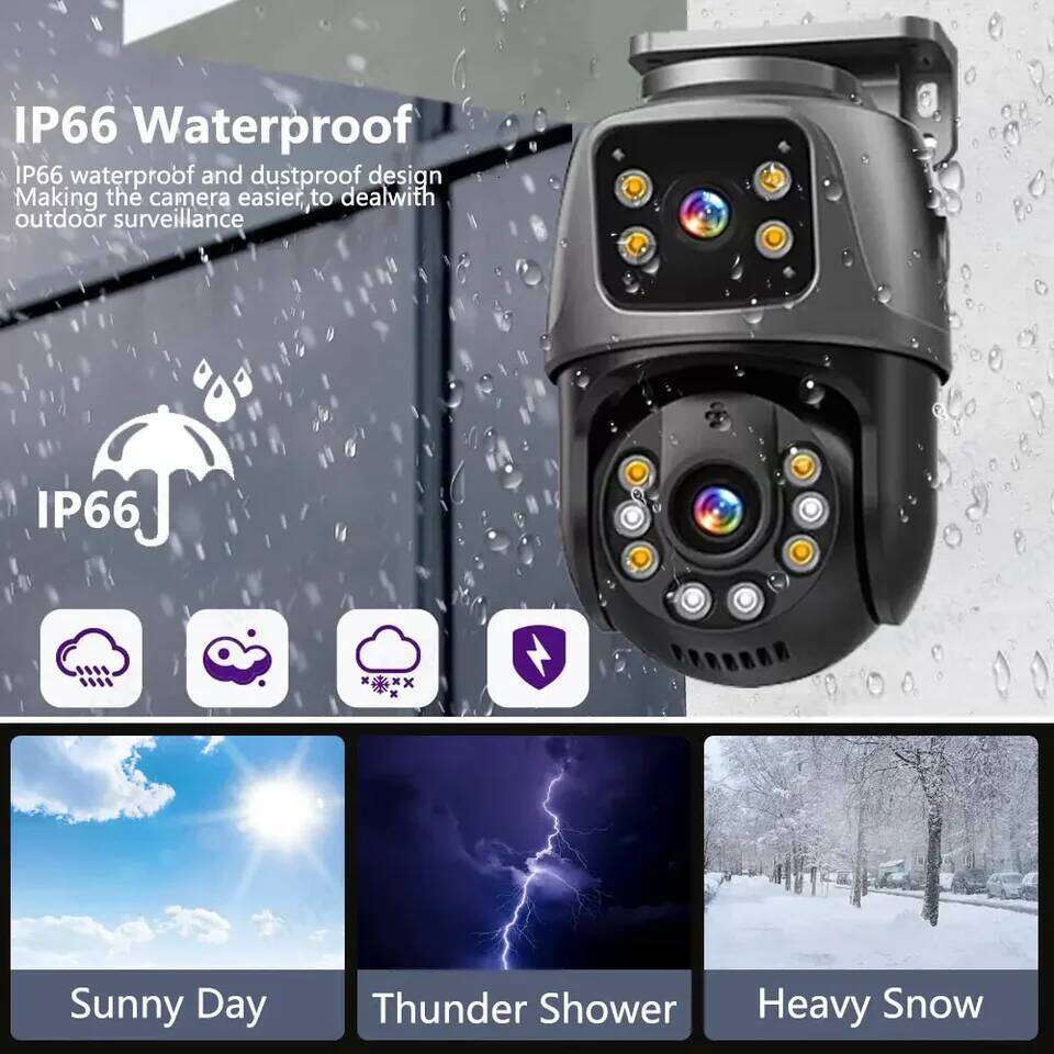 4K 8MP HD POE PTZ Outdoor 4MP Lens Dual Screen AI Human Detection IP Camera CCTV Audio Video Surveillance P2P iCSee 26W0306