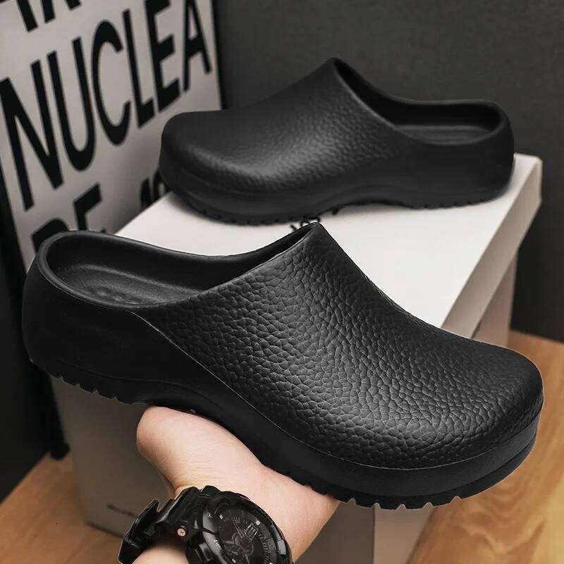 Litfun New Men Slippers Comfort Garden Clogs Mules Summer EVA Waterproof Rubber Sandals For Workers Outdoor Fishing Shoes