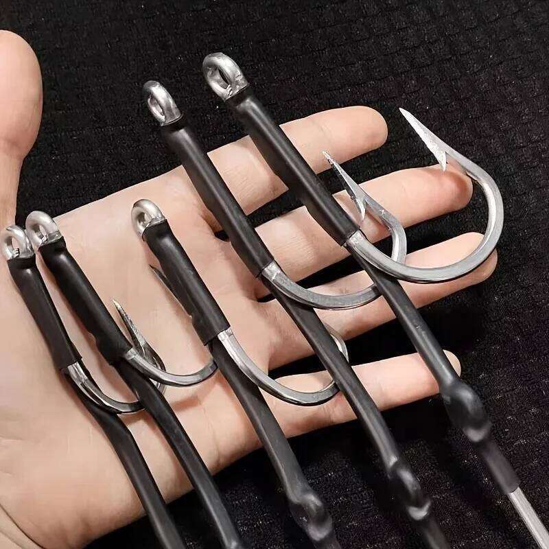 1pc Big Game Saltwater 6/0-10/0 Stainless Steel Double Assist Hook Live Bait Fishing Hooks for Shark Tuna Fishhook S260305