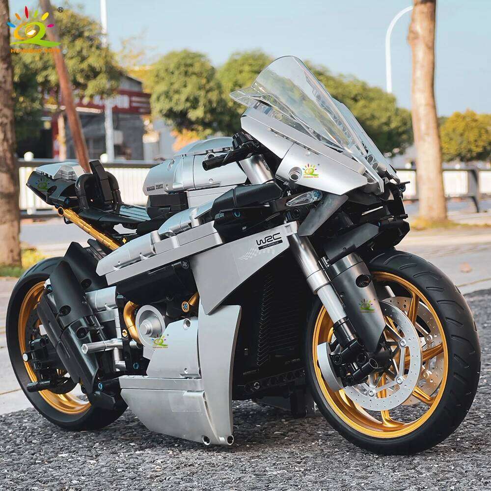 HUIQIBAO MOC 1641PCS 1:5 motorcycle Model Building Blocks Technical Motorbike Bricks Toy for Adult Moto Collection Ornaments Z260306