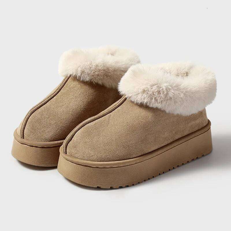 2024 High Quality of Women's Fashion Snow Boots Fluffy Plush Faux Fur Soft Slippers Winter Indoor Comfortable Home men's Shoes