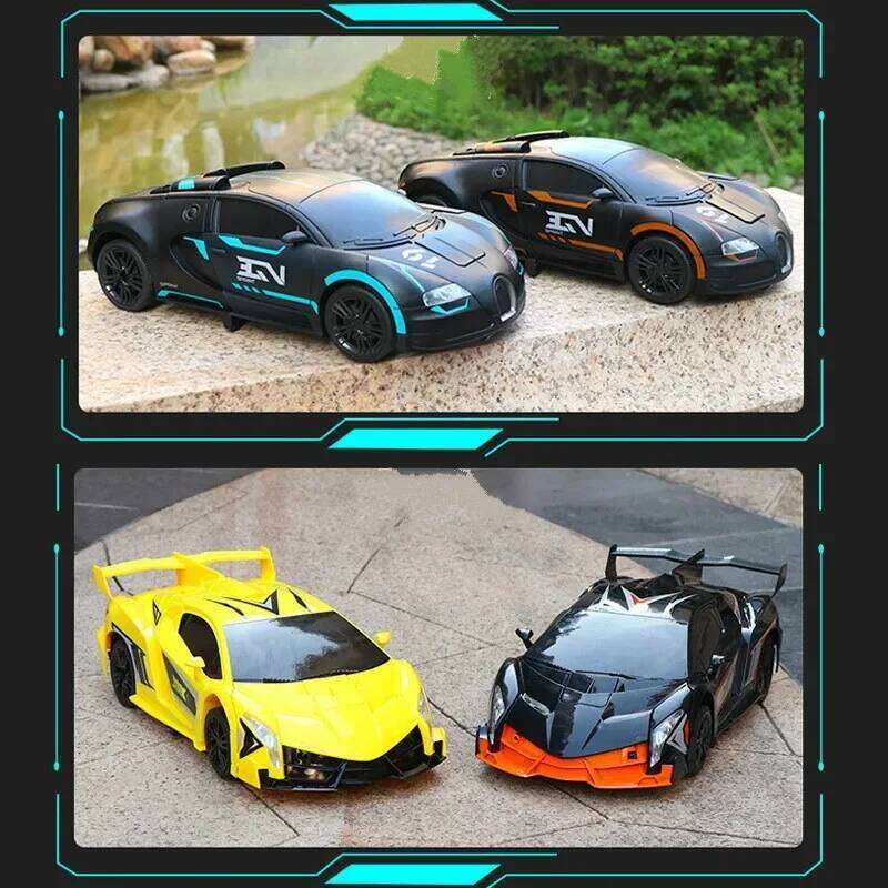 Rc Large 32CM Bugatti Gesture Remote Control Deformation Car Wireless Charging Racing Toy Boy Christmas and New Year Gift C260305