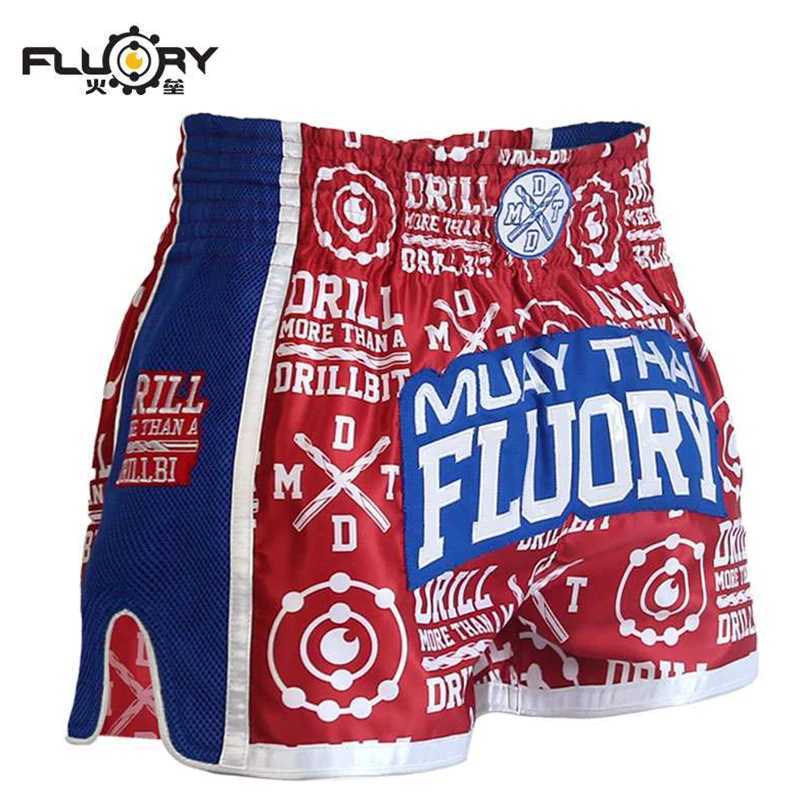 FLUORY Muay Thai Shorts Free Combat Mixed Martial Arts Boxing Training Match Pants X260306