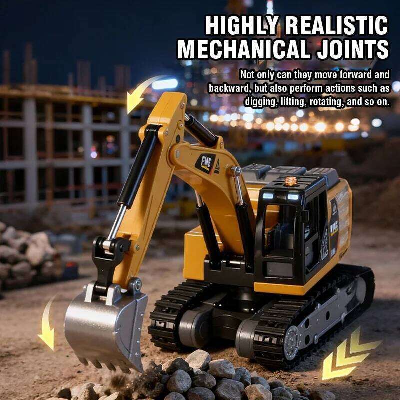 Desktop Mini RC Excavator 1/64 Rc Car Remote Control Truck Engineering Vehicle Toy Trucks Children Toys Boys Kid Christmas Gifts C260305