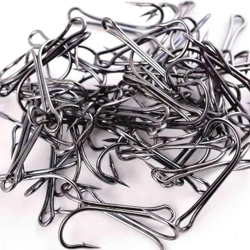 10pcs Long Shank Double Weedless Fishing hook Fly Tying for Jig Bass Fish Hook fishing tackle For Soft Lure S260305