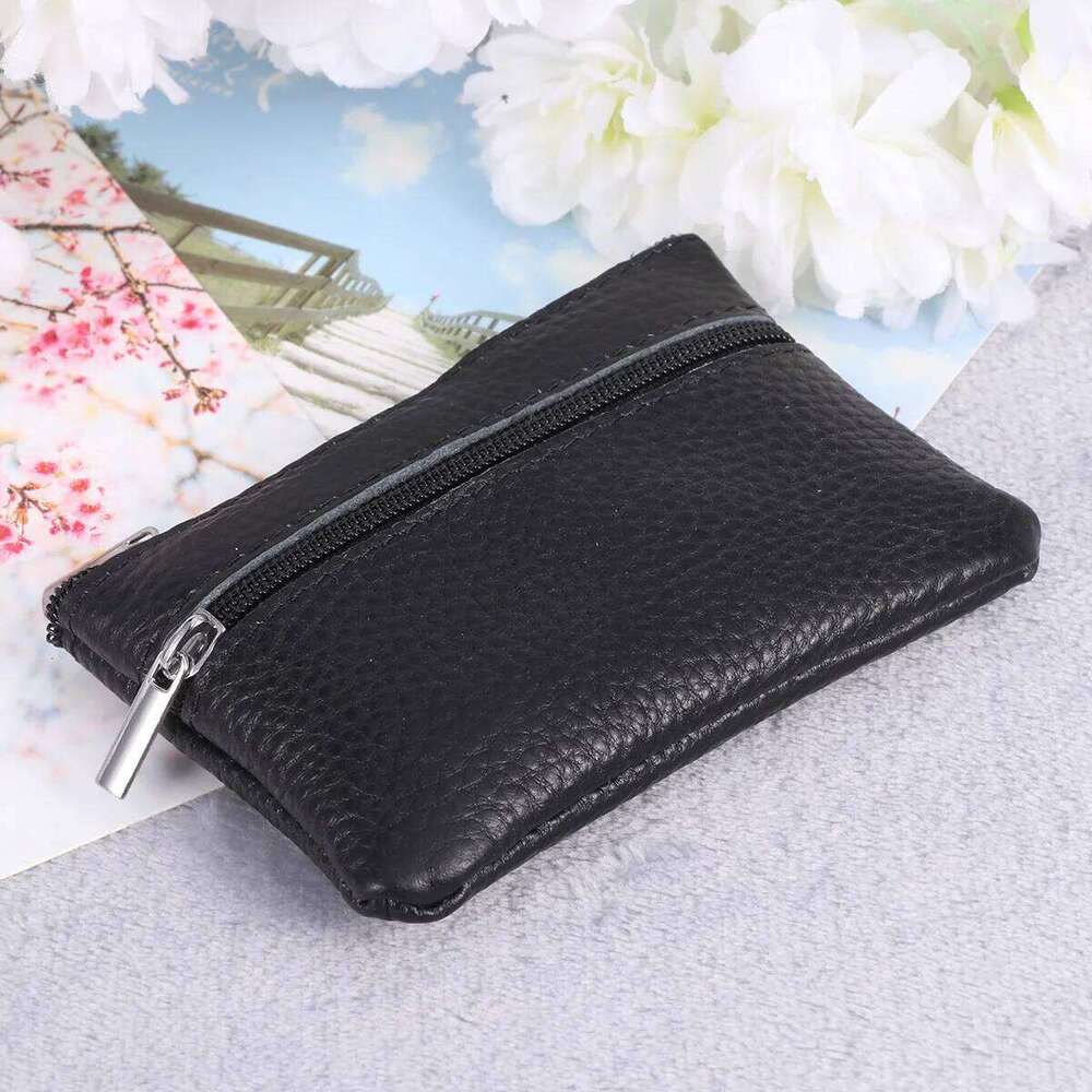 Mini Black Small Zipper Pocket Wallet Storage Bag Men Women Daily Use Coin Purse C260304