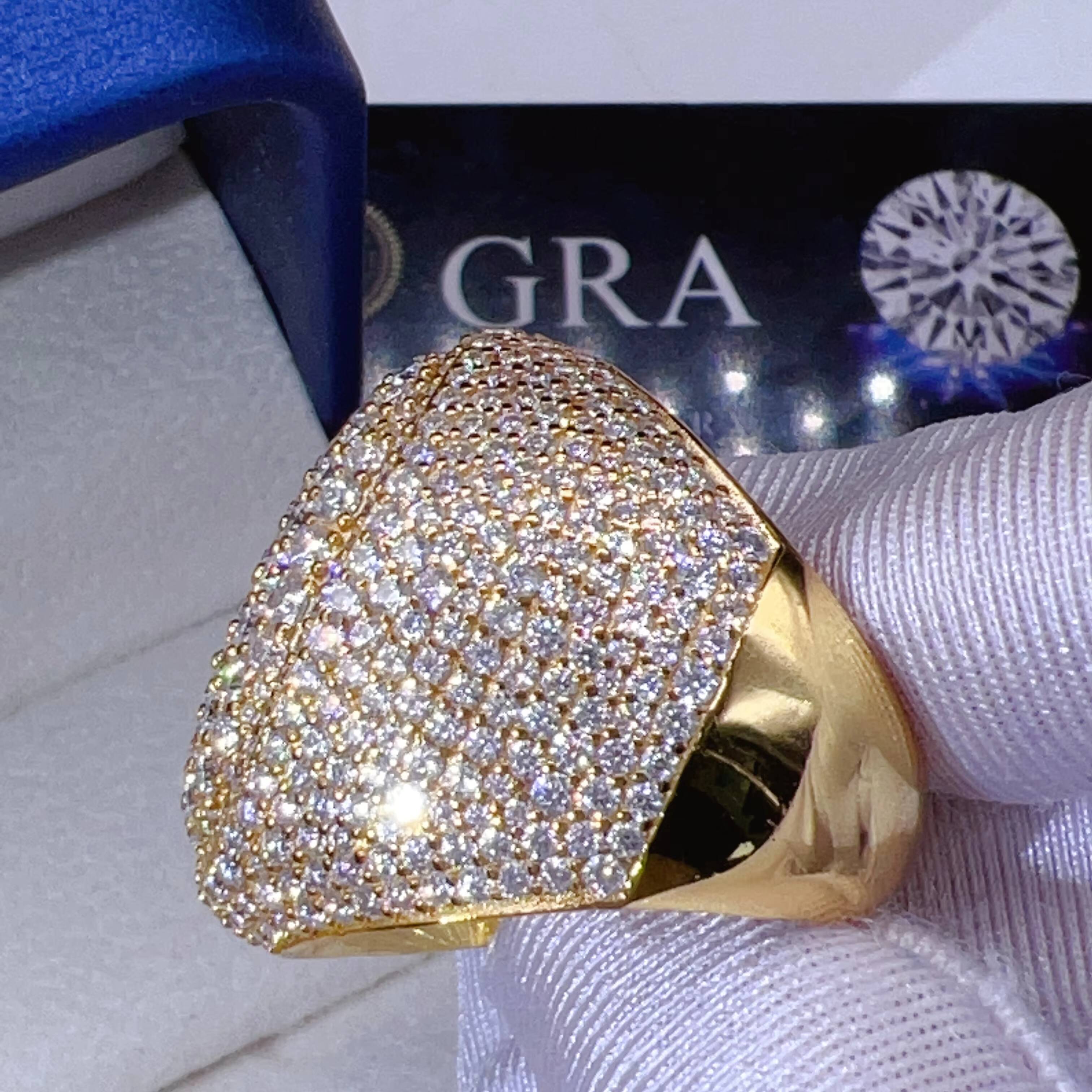 Fashion Jewelry Real Vvs Moissanite Hip Hop Rings 925 Sterling Silver Gemstone Ring