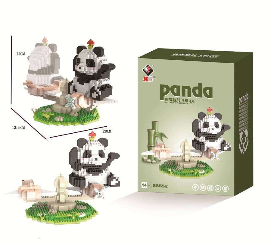 Creative Giant Panda Building Blocks Small Particle Educational Toys Desktop Ornaments Children's Holiday Gifts Z260306