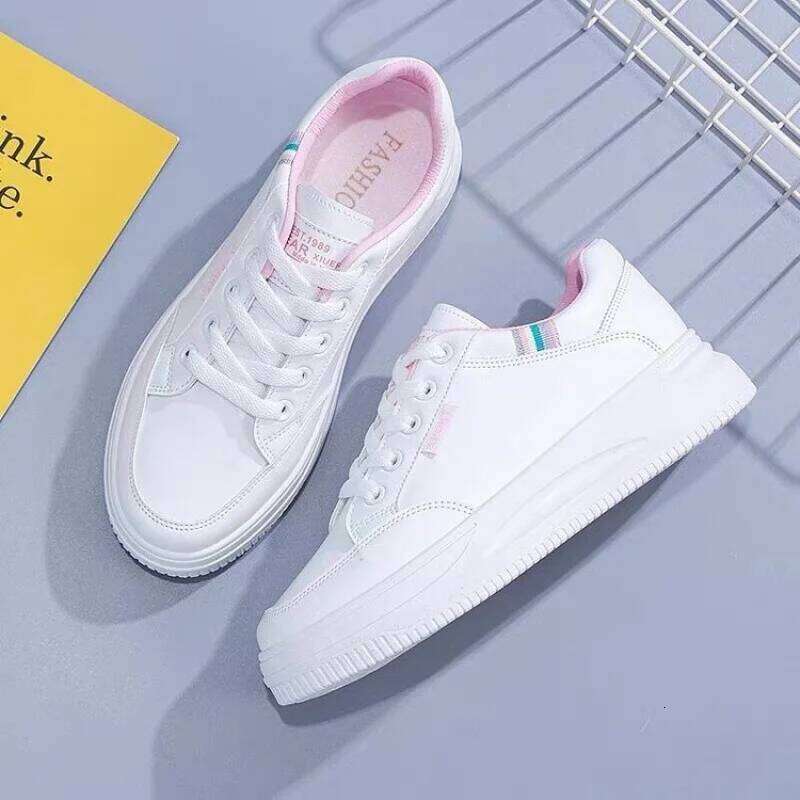 New Women Board shoes Running Mesh Fashion Casual Sneakers Outdoor Comfortable Soft Training Walking Race Thick soles White Shoe
