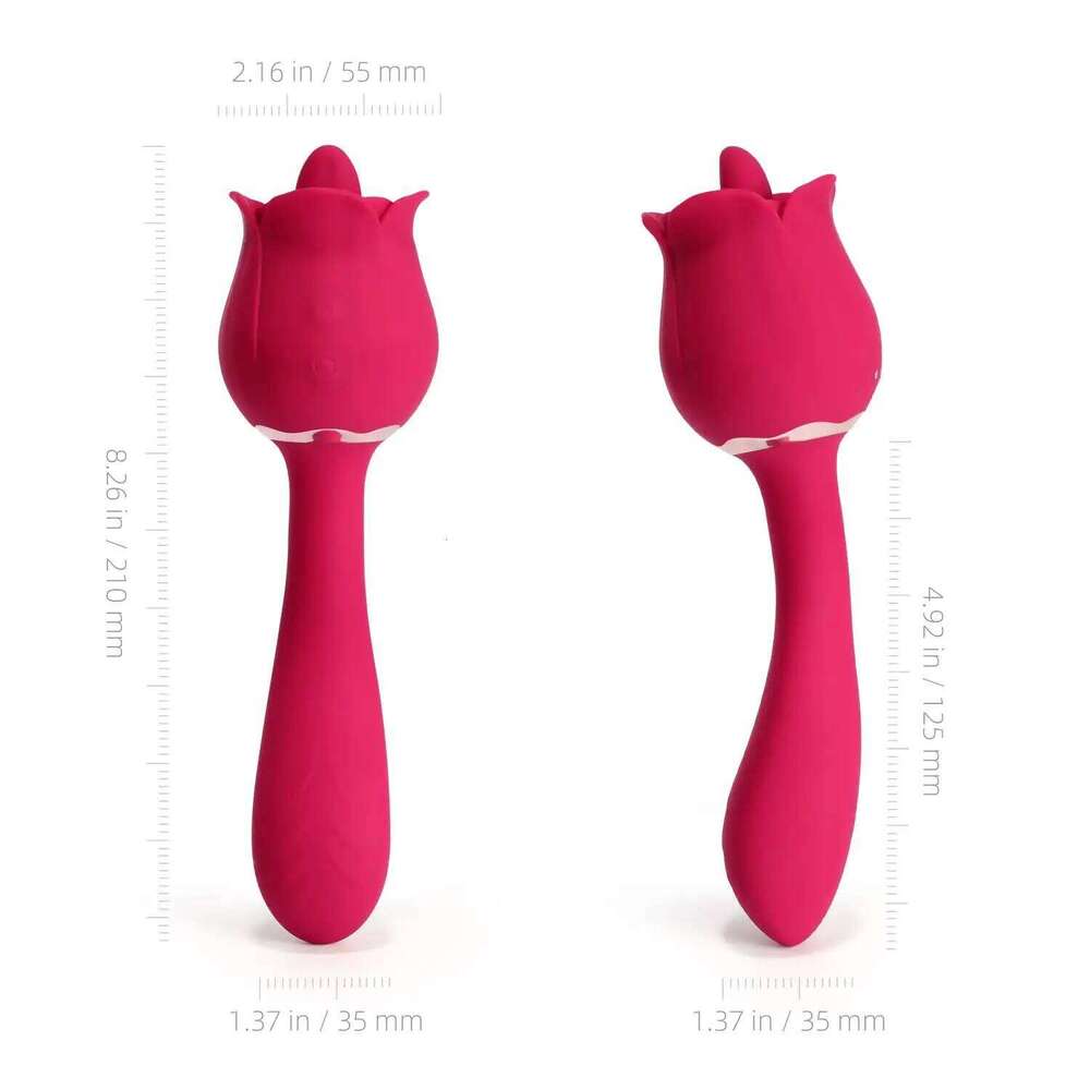 Rose-Licking Vibrator Female G Spot Nipple Clitoris Stimulator Tongue 7 Licking Vibrating Adults Sex Toys for Women W260305