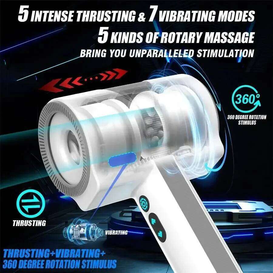 Simulates Real Vagina Two-way Entry Fully Automatic Male Masturbator Intelligent Masturbation Cup Push and Suck Mode Men Sex Toy W260305
