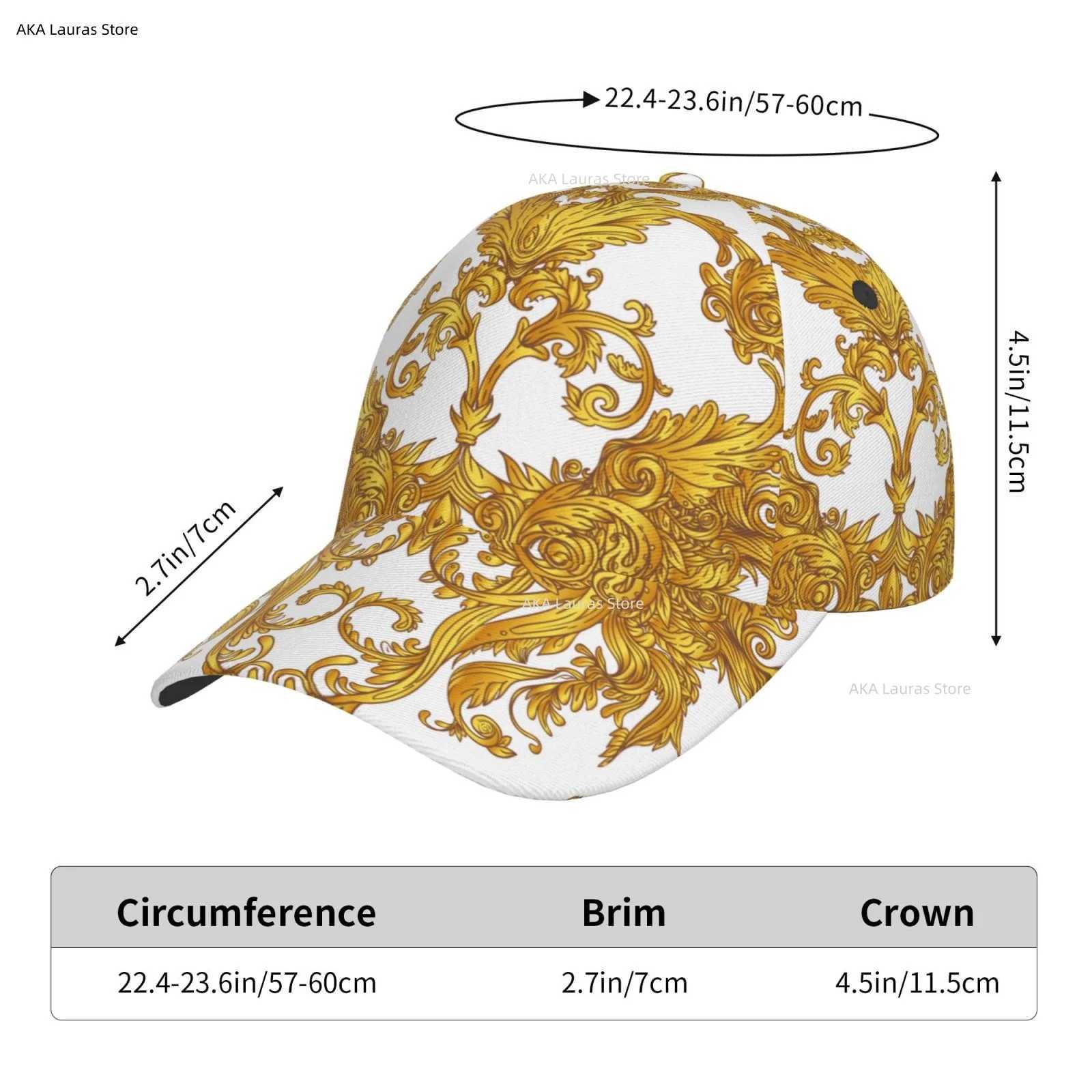 Golden Baroque Outdoor Sport Caps Baseball Hat Men Women Visor Cap Baseball Cap Street Hip Hop Caps golf hat men S260306