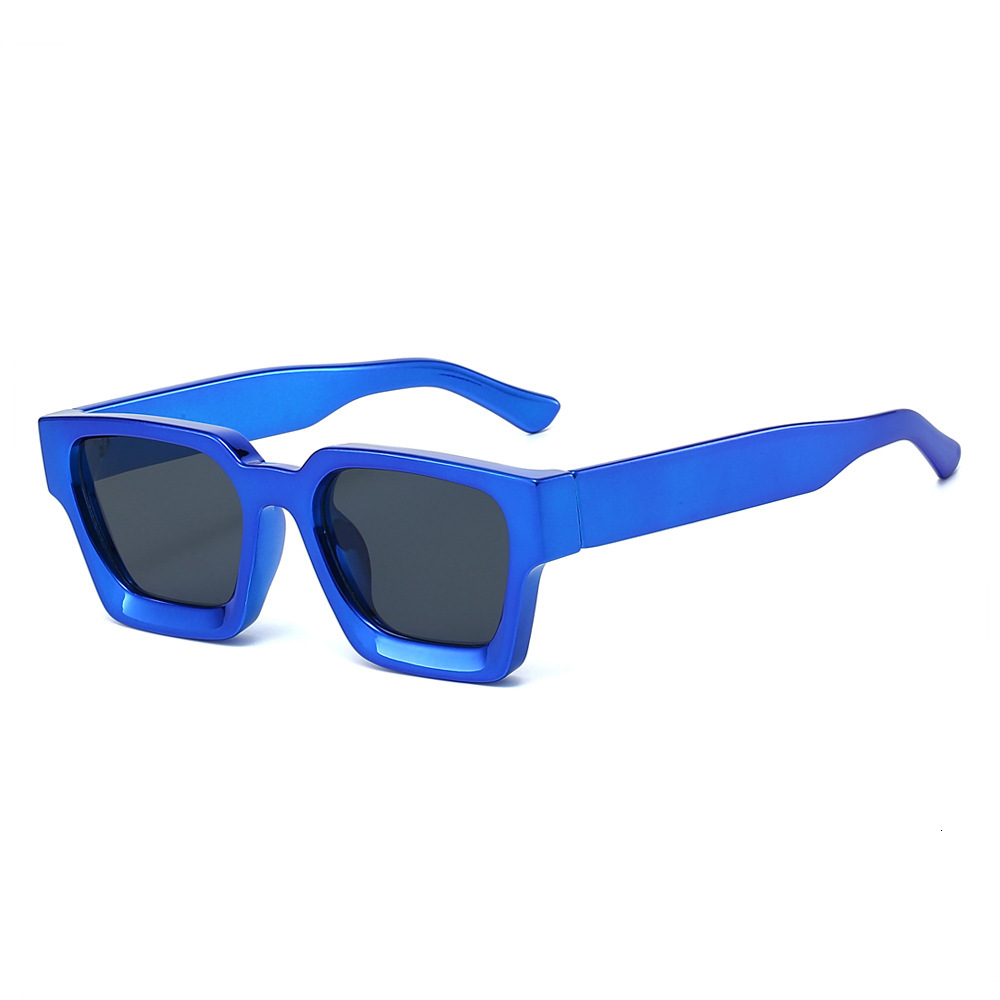 25 new models of square-frame European and American electroplated sunglasses, trendy, UV-protective, fashionable, rainbow
