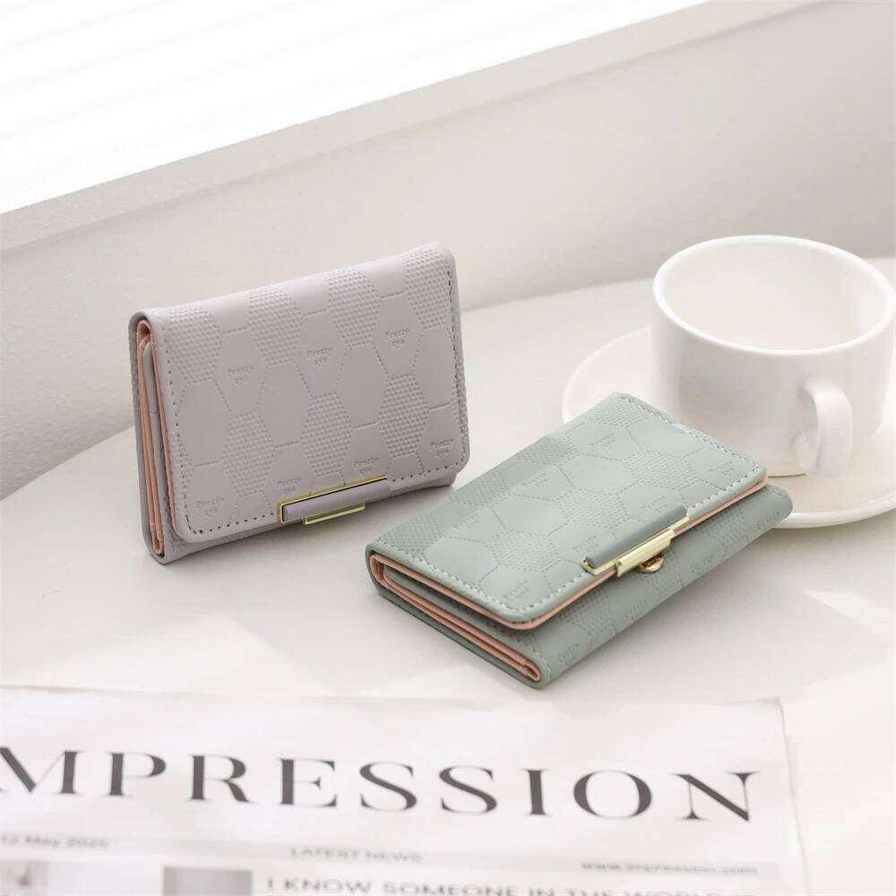 Elegant Women's Three Fold Short Japan and Korea Small Multi-card Hasp Bag Female Portable Wallet Coin Purses C260304